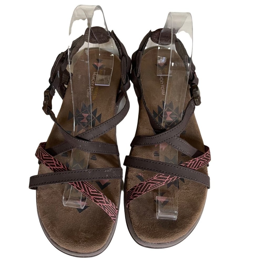 Skechers Reggae Slim Vacay women's approximate sz 10 brown/pink strappy sandals - Picture 2 of 9